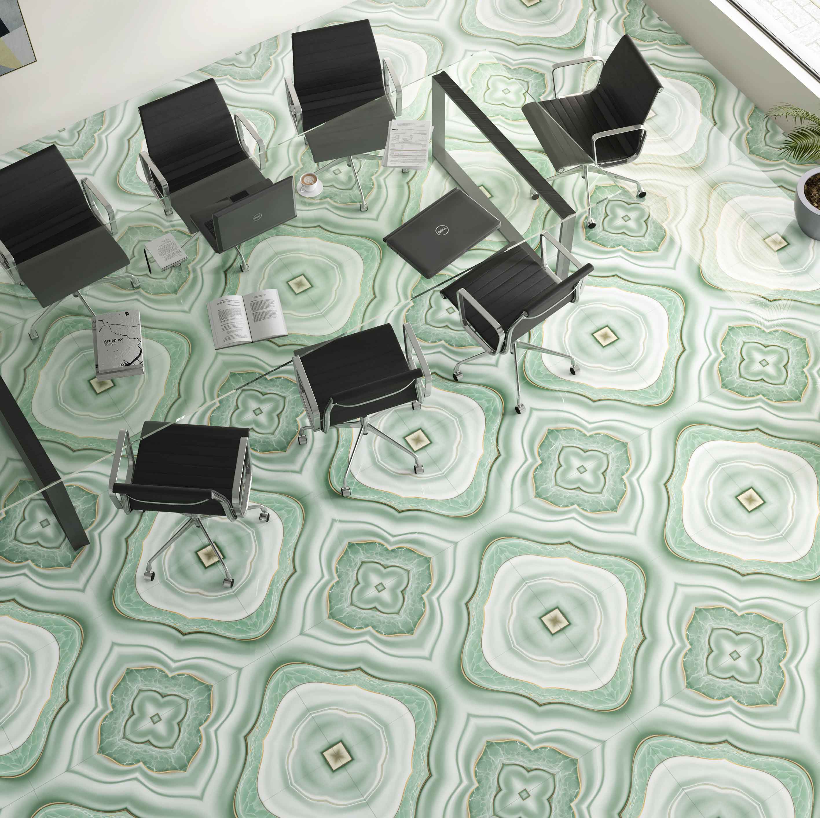 Emerald Wave Room Scene