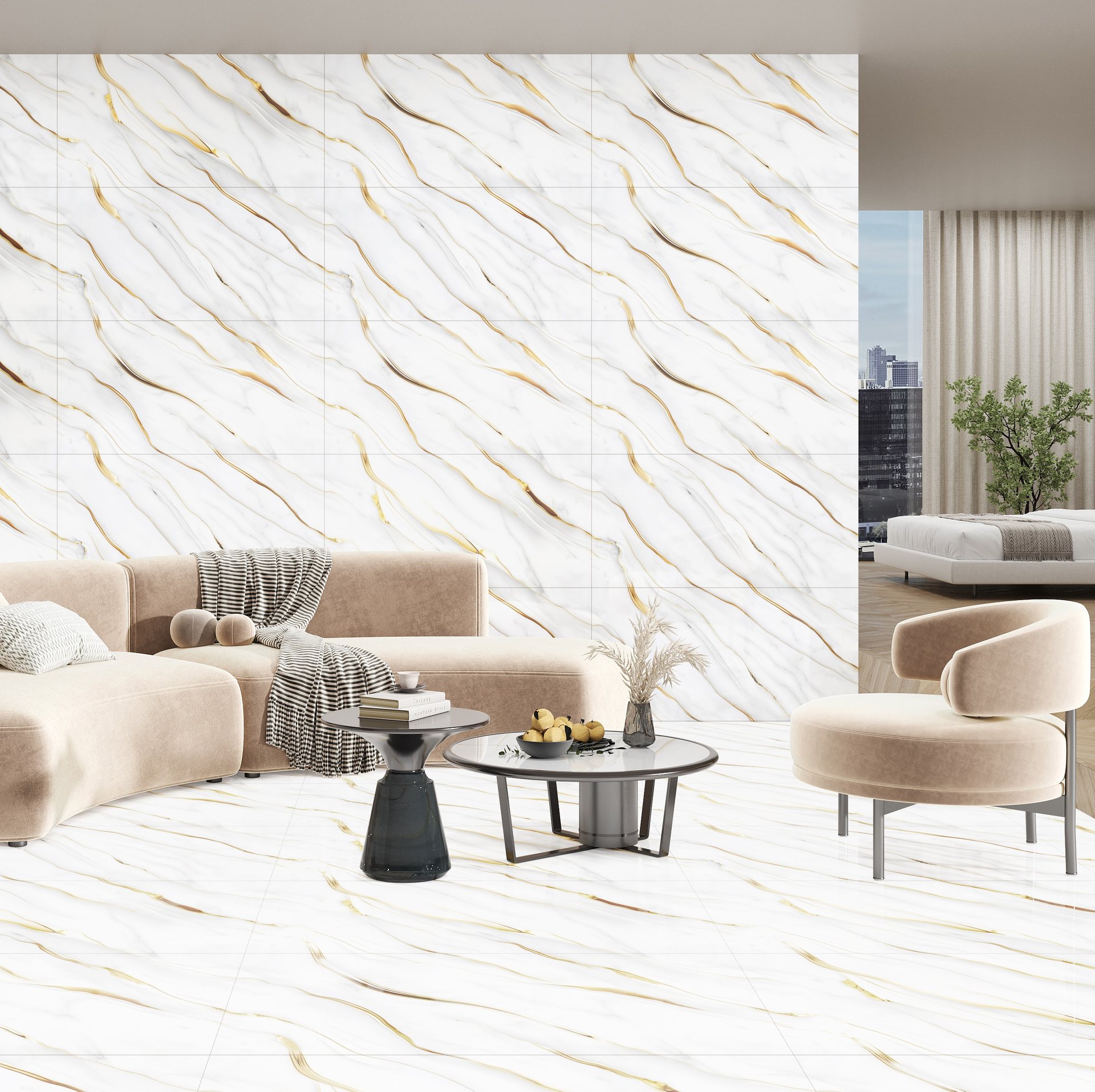 Auric Golden Vein Room Scene