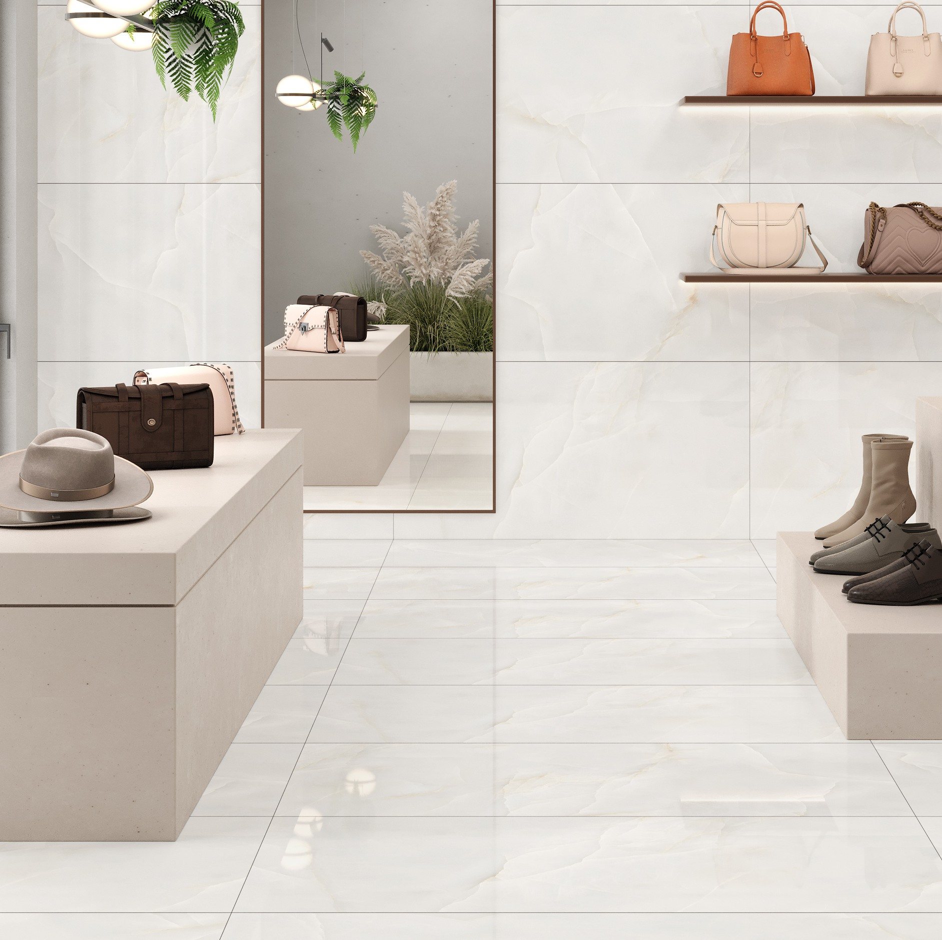 Creamy White Onyx Room Scene