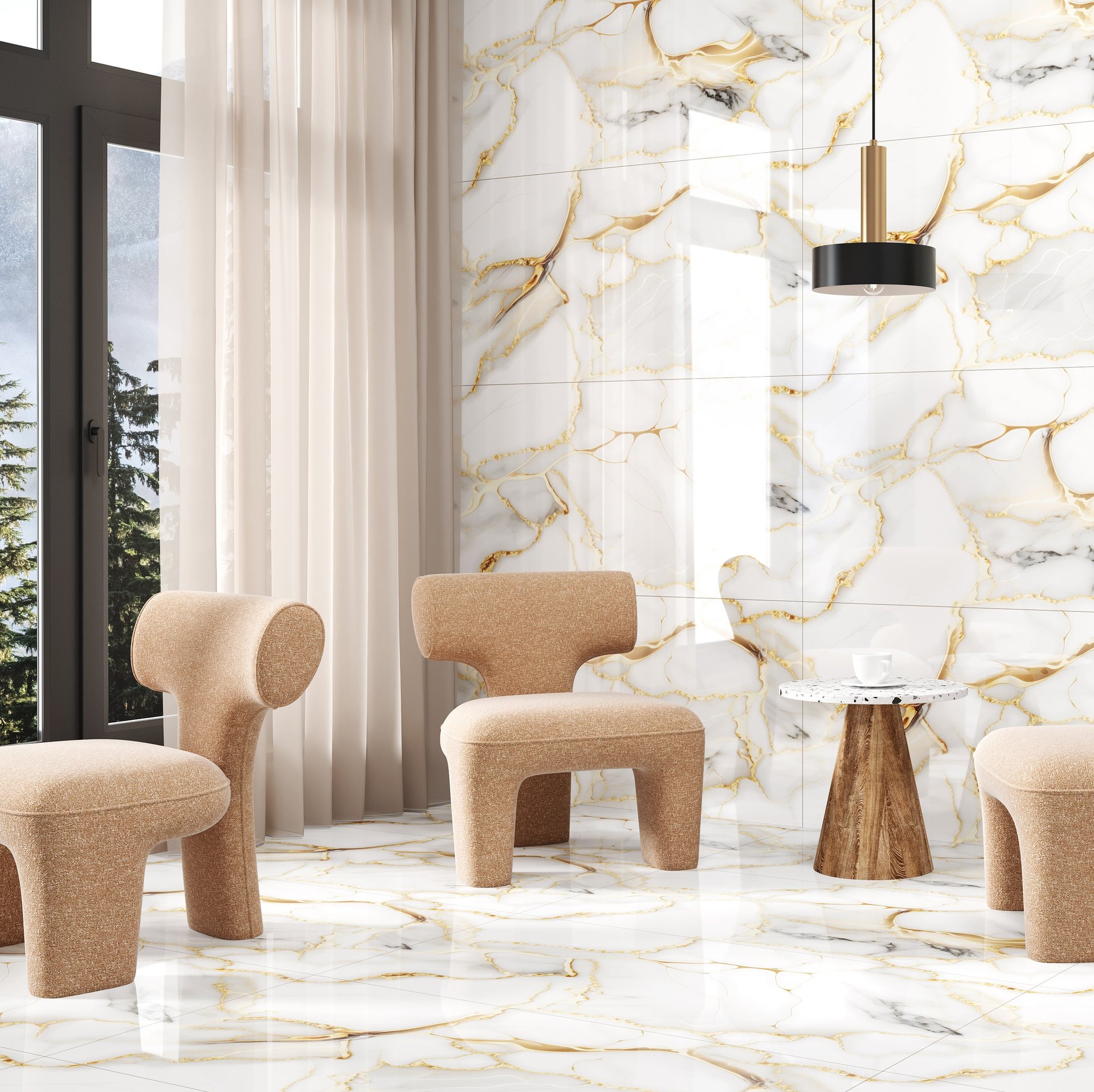 Silky Gold Room Scene