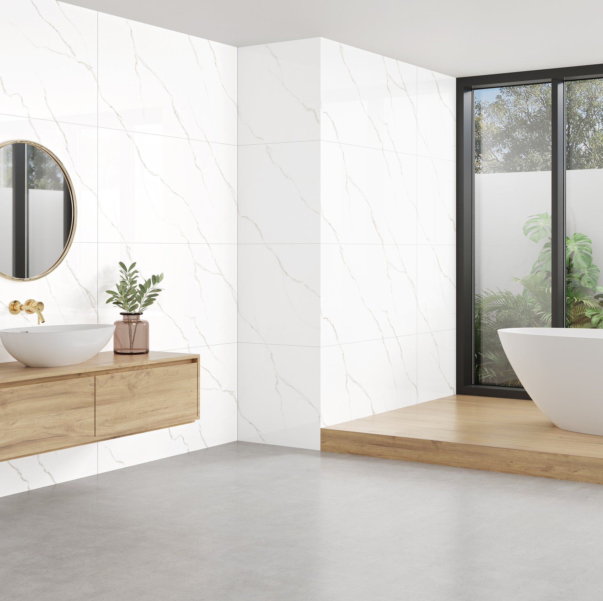 Sparkle Statuario Room Scene
