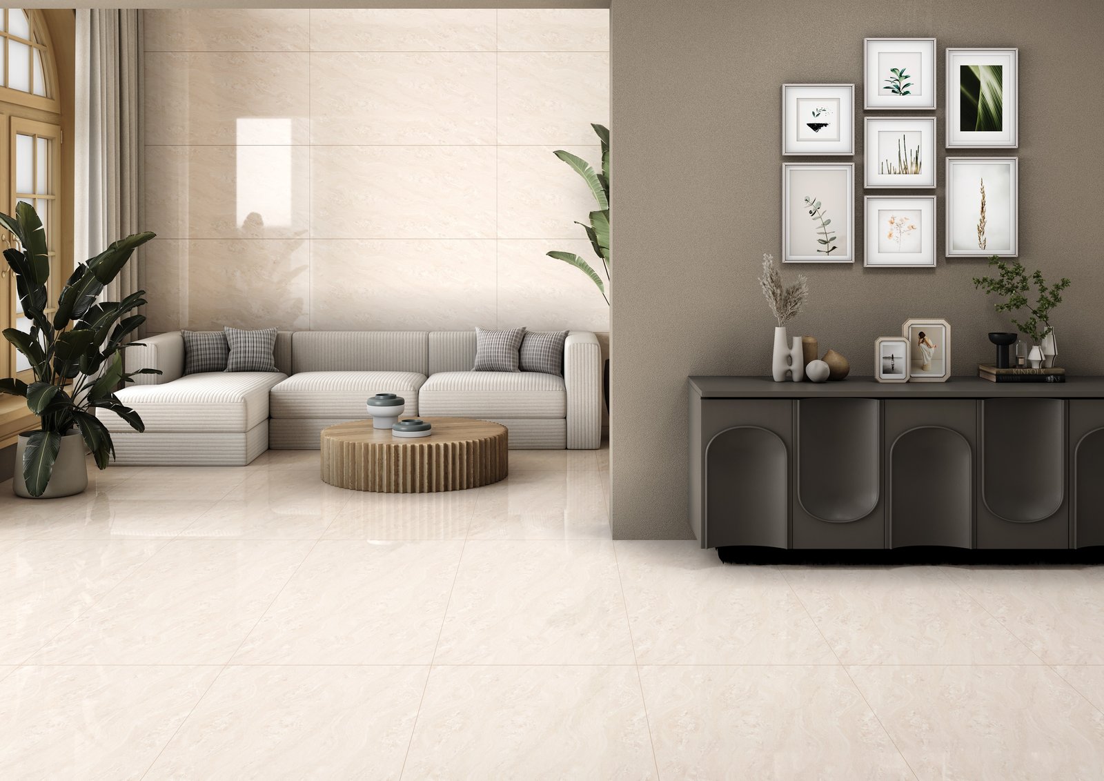 Spacious Living Room Tiles