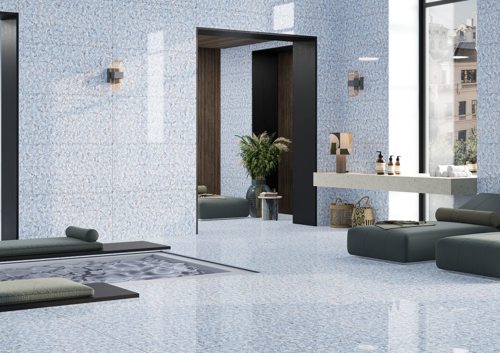 Glossy Tile Room Scene