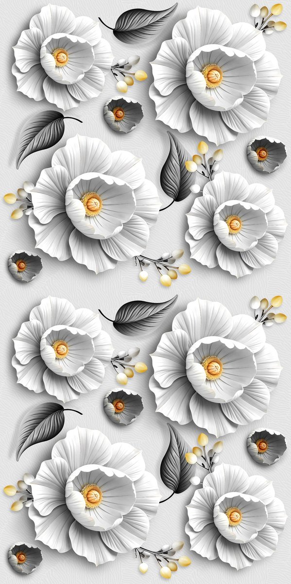 White Peony Tile Face